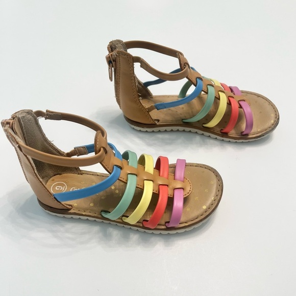 Cat & Jack Toddler Girls Farrah Rainbow Gladiator Sandals Size 9 - Picture 3 of 6